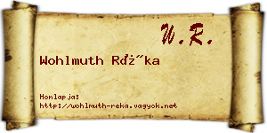 Wohlmuth Réka névjegykártya