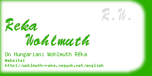 reka wohlmuth business card