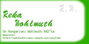 reka wohlmuth business card